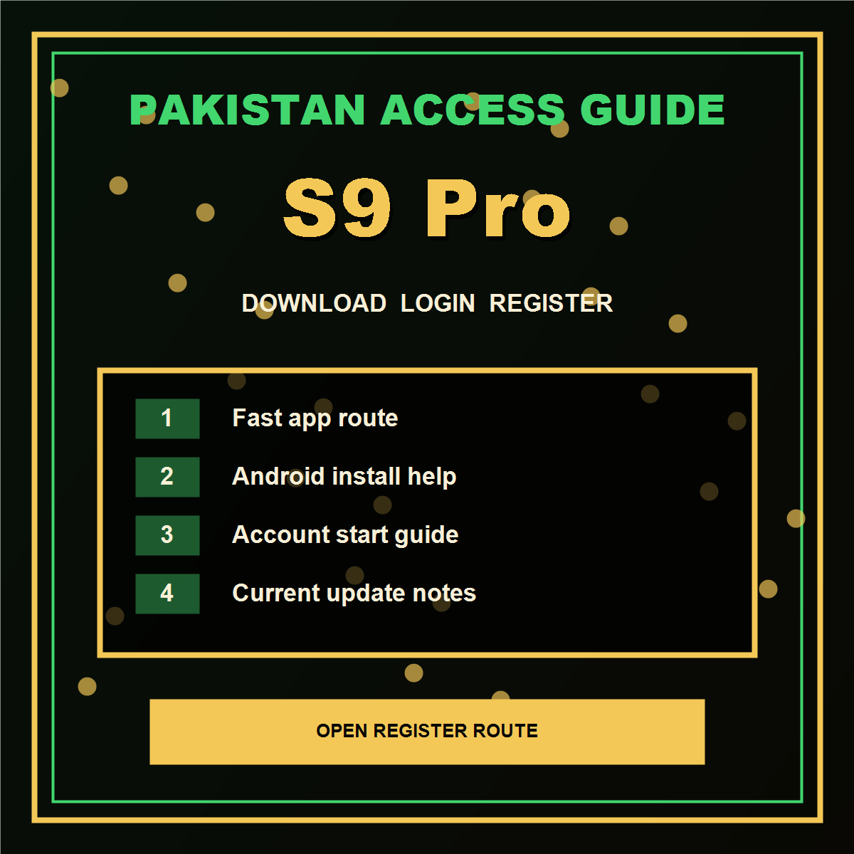 S9 Pro Pakistan app access poster